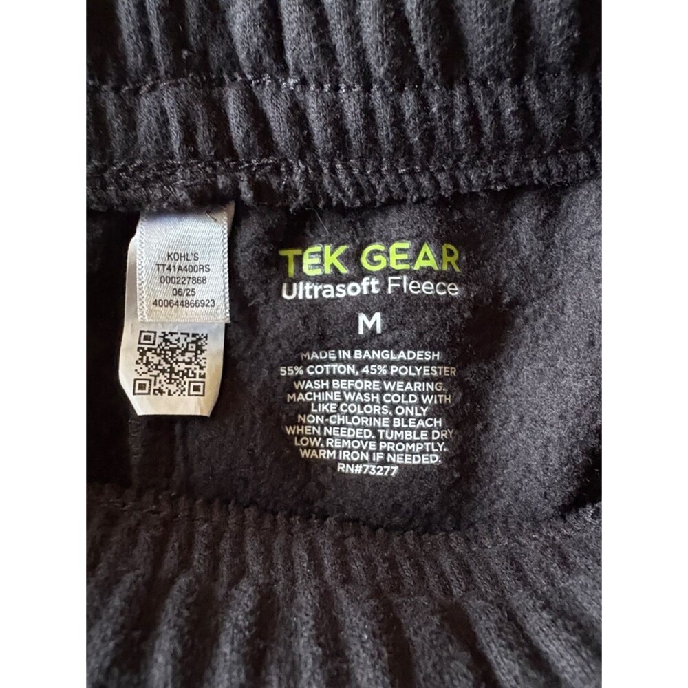 Tek Gear Black Fleece Joggers -Boys Medium - Picture 3 of 3